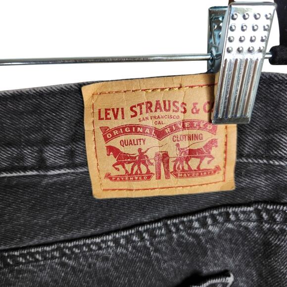Levi's 94 Baggy Jeans Womens Plus Size 16W Black Stonewash Mid Rise Straight Leg - Picture 6 of 11